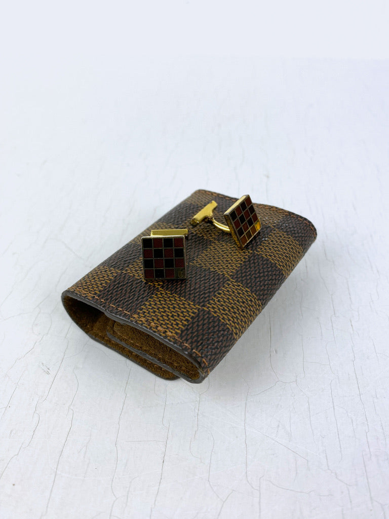 Lopuis Vuitton Manchetknapper Inkl. Damier Etui