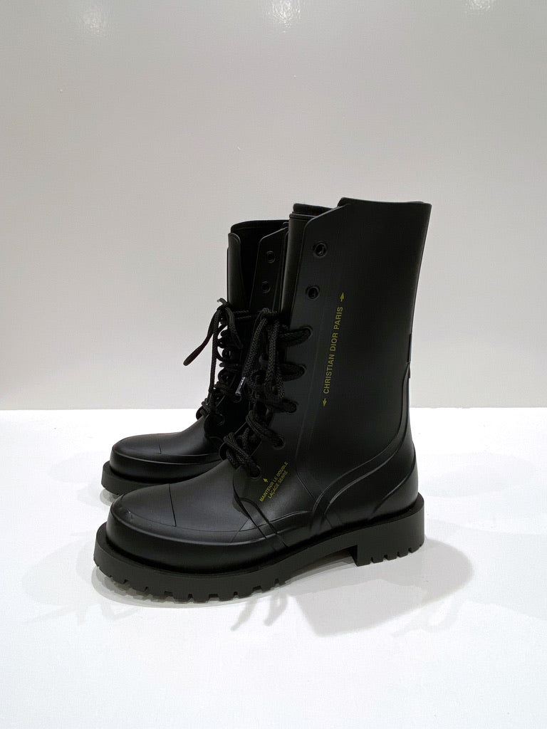 Dior Wellington Rubber Black Boots - Str 39