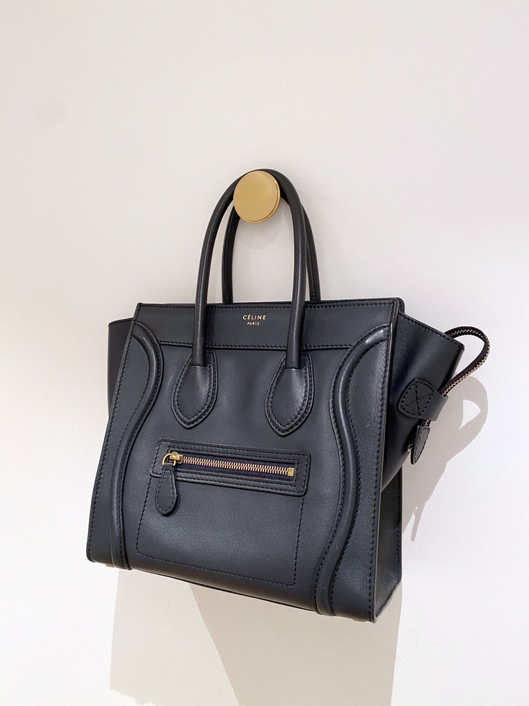 Celine Micro Luggage Handbag/Taske - Mørkeblå/Navy Blue - (Nypris 21.500 kr)