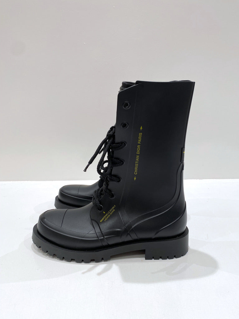 Dior Wellington Rubber Black Boots - Str 39