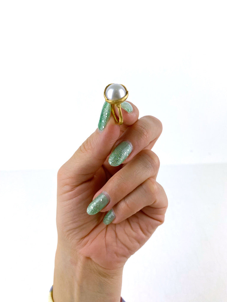 Ole Lynggaard Lotus Ring Med Smuk Perle - Str 49