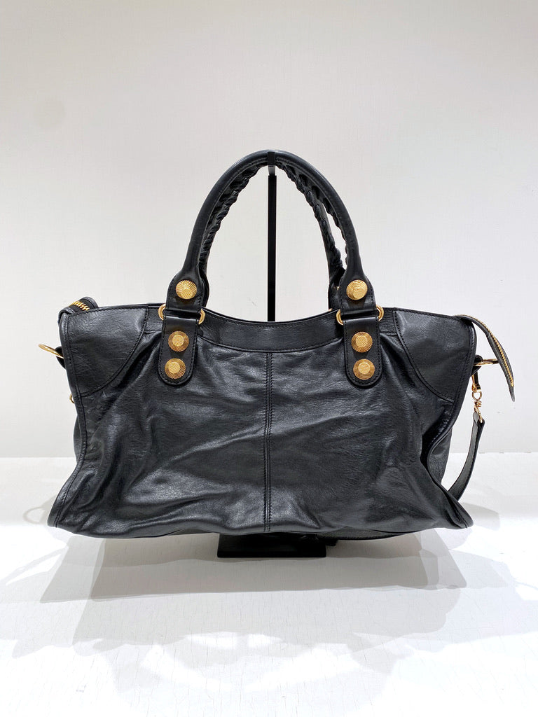 Balenciaga City Taske - Sort Med Guldhardware - (Nypris ca 17.900 kr)