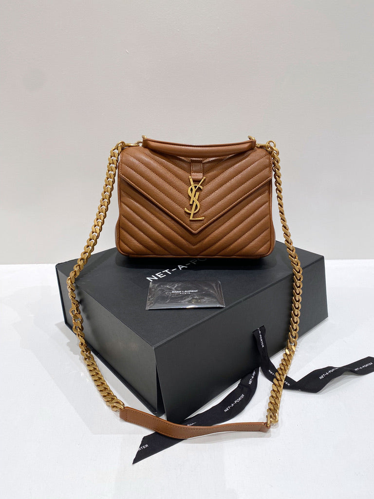 Saint Laurent Medium College Bag - Brown - (Nypris ca 16.500 kr)