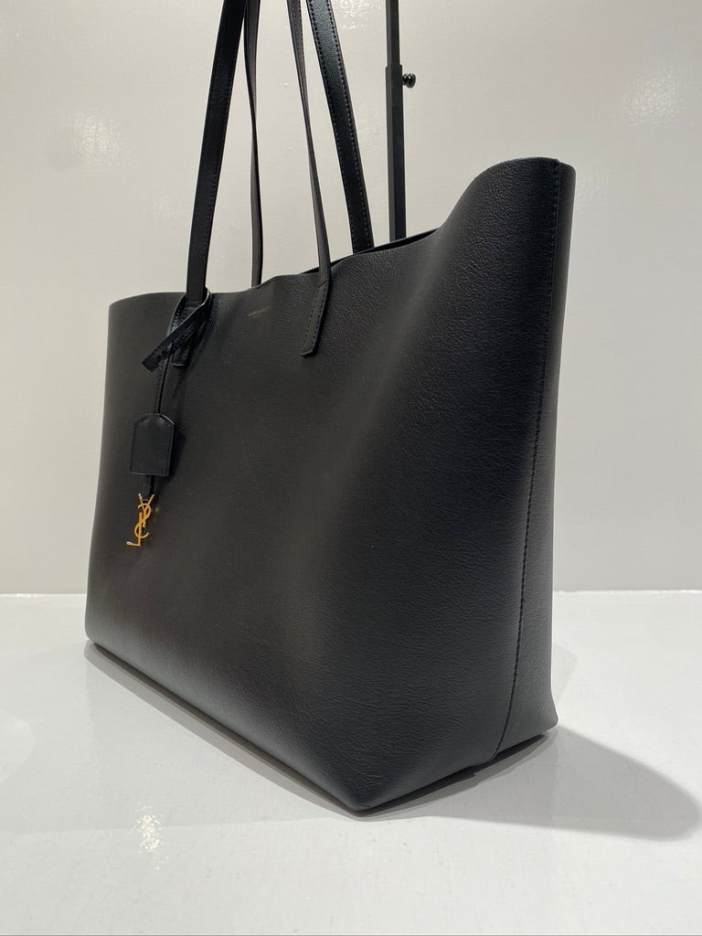 Saint Laurent East/West Shopping Tote i sort læder - (Nypris 1250 Euro/ca 9.340kr)