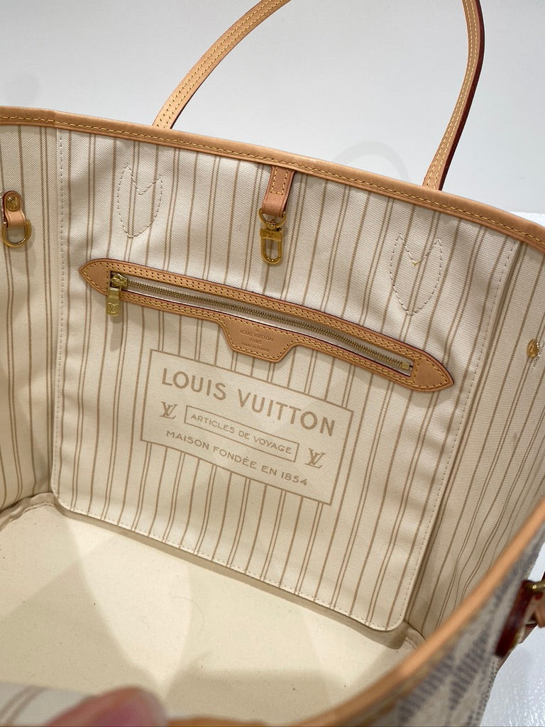 Louis Vuitton Neverfull Damier Azur MM Taske - (Nypris 11.500 kr)