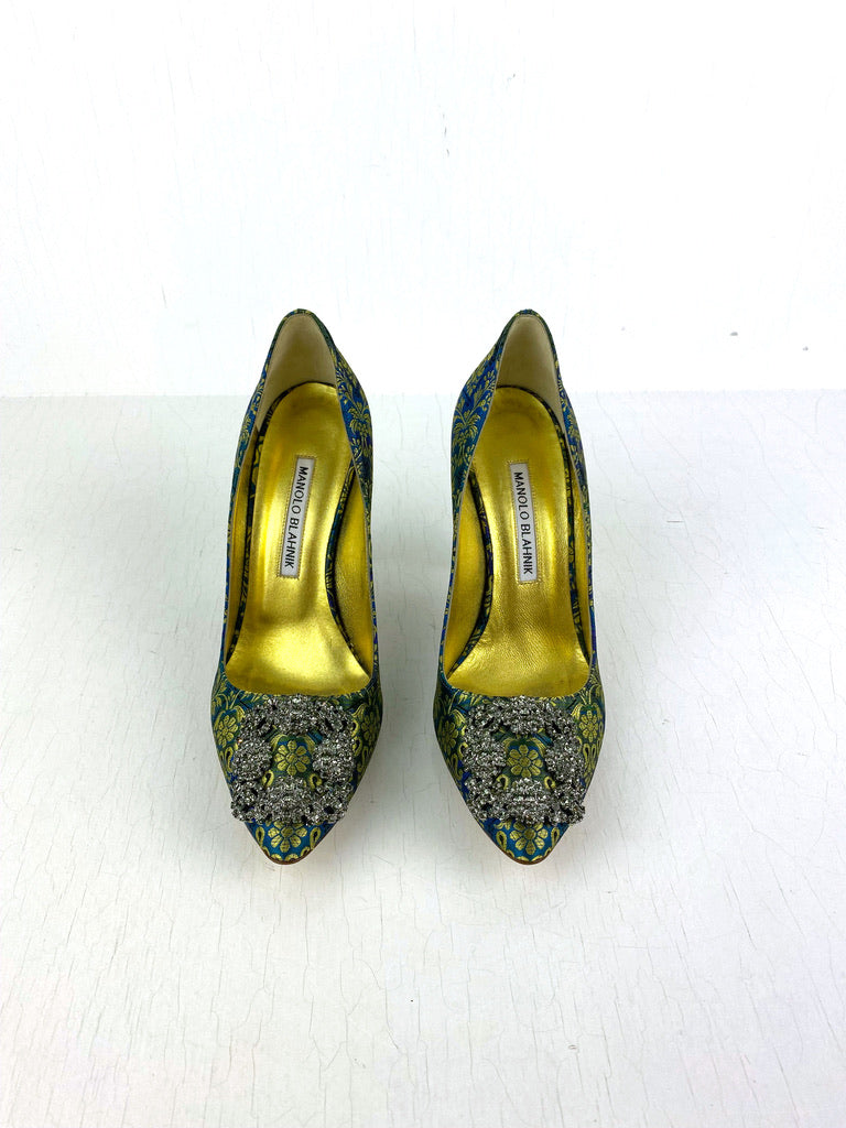 Monolo Blahnik Satin pumps/stiletter. Str. 36,5 - (Nypris ca 7.000 kr)