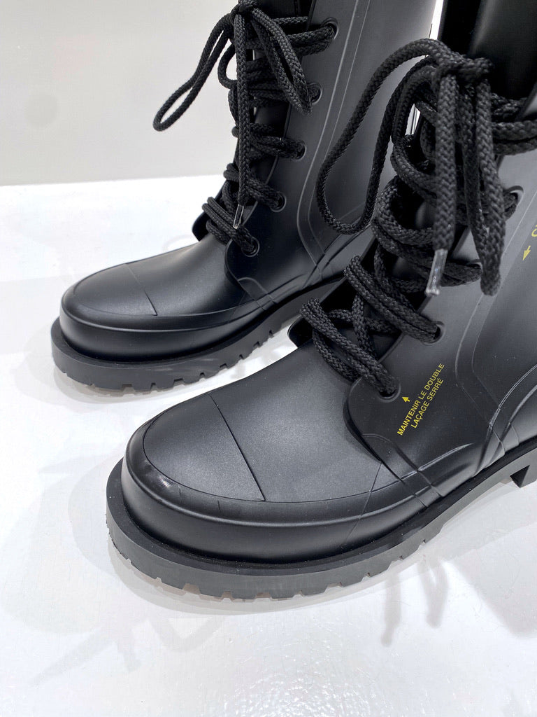 Dior Wellington Rubber Black Boots - Str 39