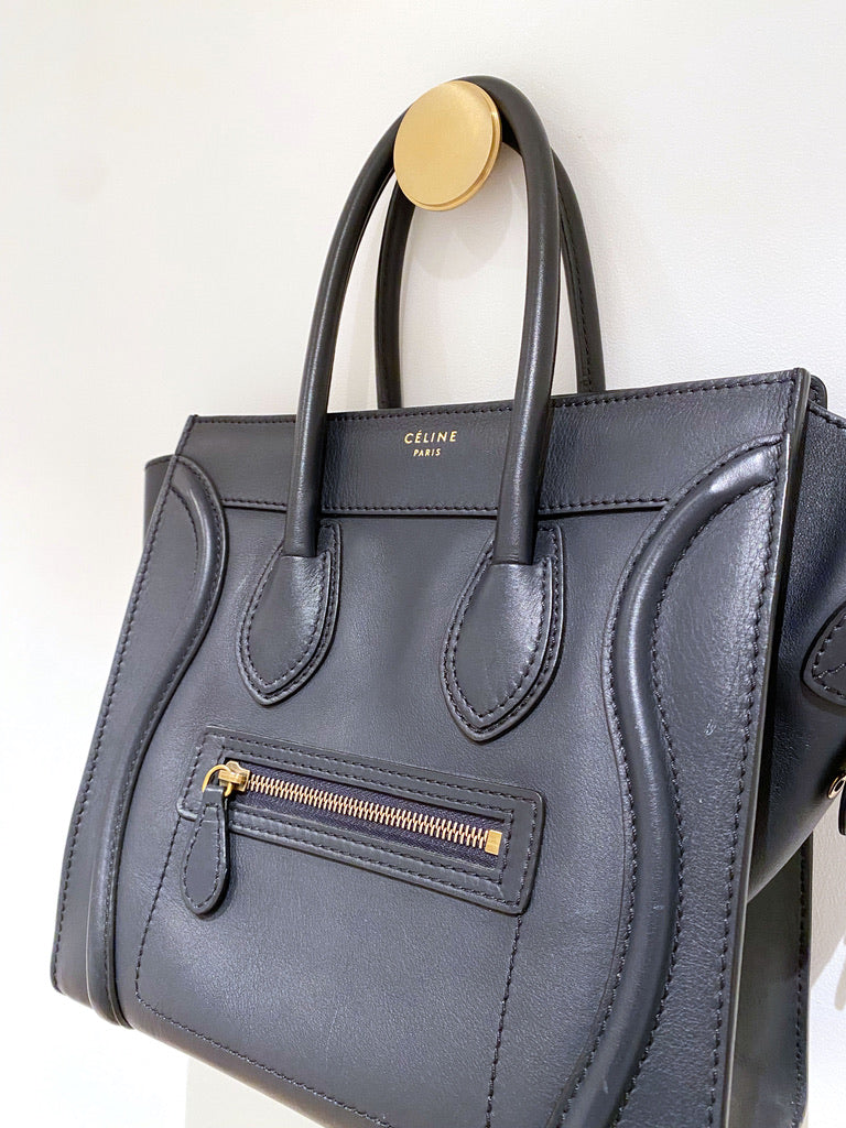 Celine Micro Luggage Handbag/Taske - Mørkeblå/Navy Blue - (Nypris 21.500 kr)