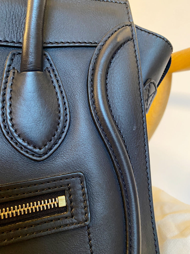 Celine Micro Luggage Handbag/Taske - Mørkeblå/Navy Blue - (Nypris 21.500 kr)