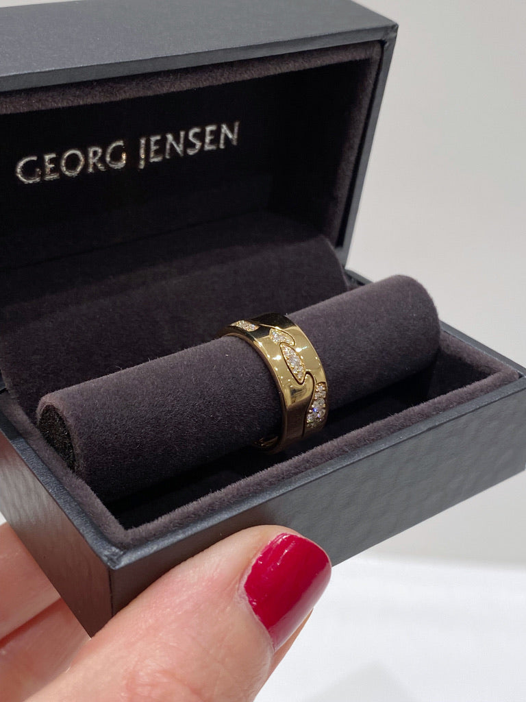 Georg Jensen FUSION 2Delt Ring - Str 55 - HELT NY! - (Nypris 29.950 kr)