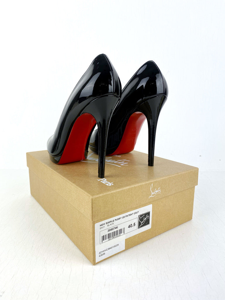 Christian Louboutin Stiletter - New Simple Pumps 120 Patent- Str 40,5 - (Nypris 5.200 kr)