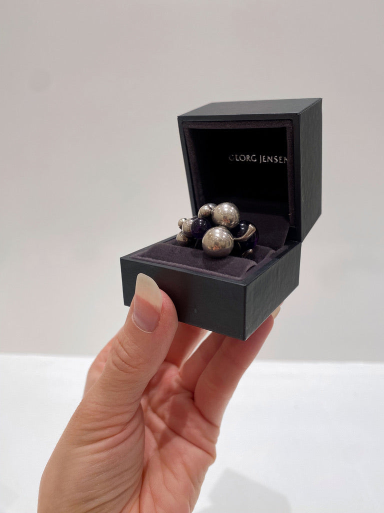 Georg Jensen Moonlight Grapes Ring med Amethyst - Str 53 (Nypris 4100 kr)