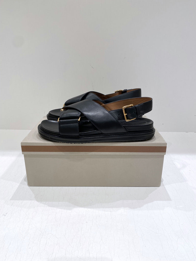 Marni Fussbett Sandaler - Str 41 - Sort - (Nypris 4.400 kr/ 590 Euro)