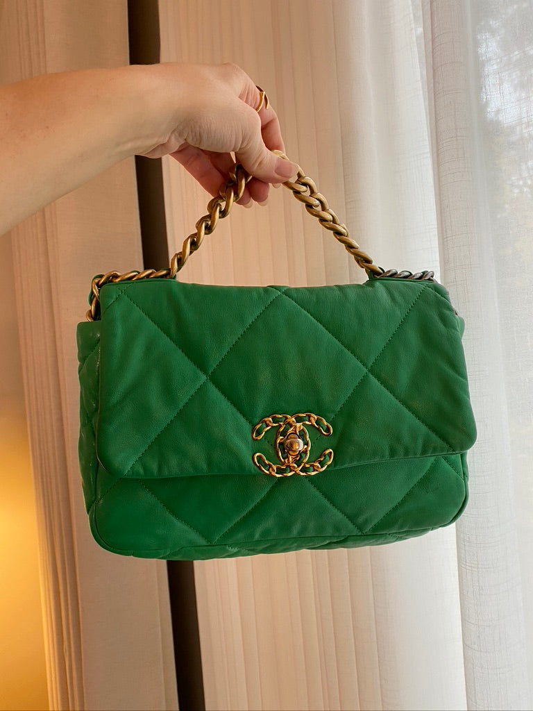 Chanel 19 Small Handbag/Crossbody Taske - Grøn - (Nypris Ca 50.850 kr)