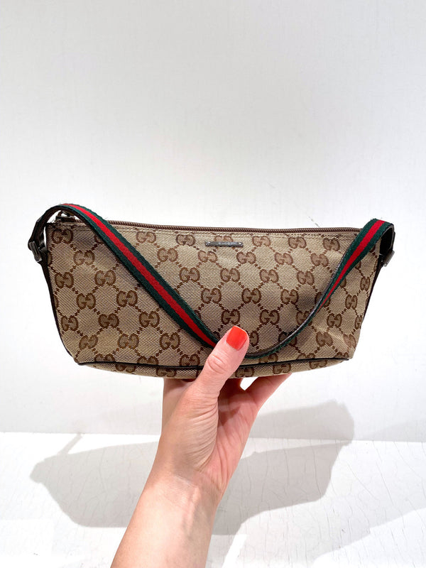 Gucci Lille Monogram Taske/ Boat Bag- Meget POPULÆR model!!!