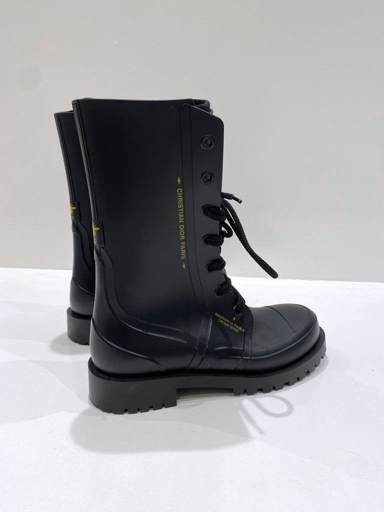 Dior Wellington Rubber Black Boots - Str 39