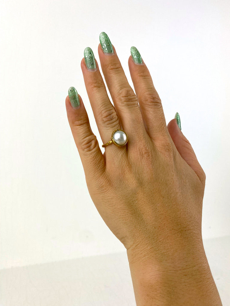 Ole Lynggaard Lotus Ring Med Smuk Perle - Str 49