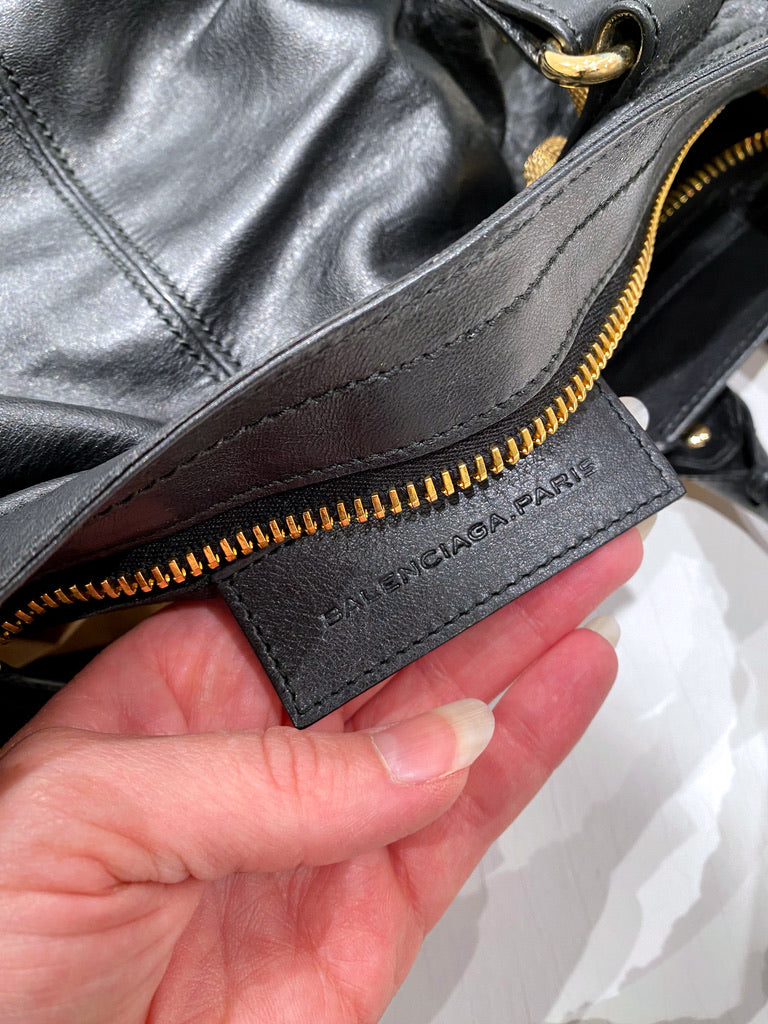 Balenciaga City Taske - Sort Med Guldhardware - (Nypris ca 17.900 kr)