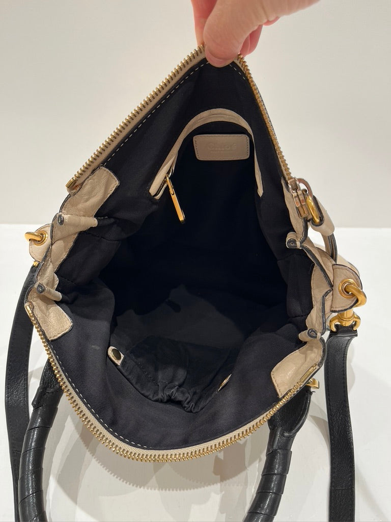 Chloé Marcie Bag/Taske - Cremefarvet med guldhardware - (Nypris ca 17.000 kr/2.295 Dollar)