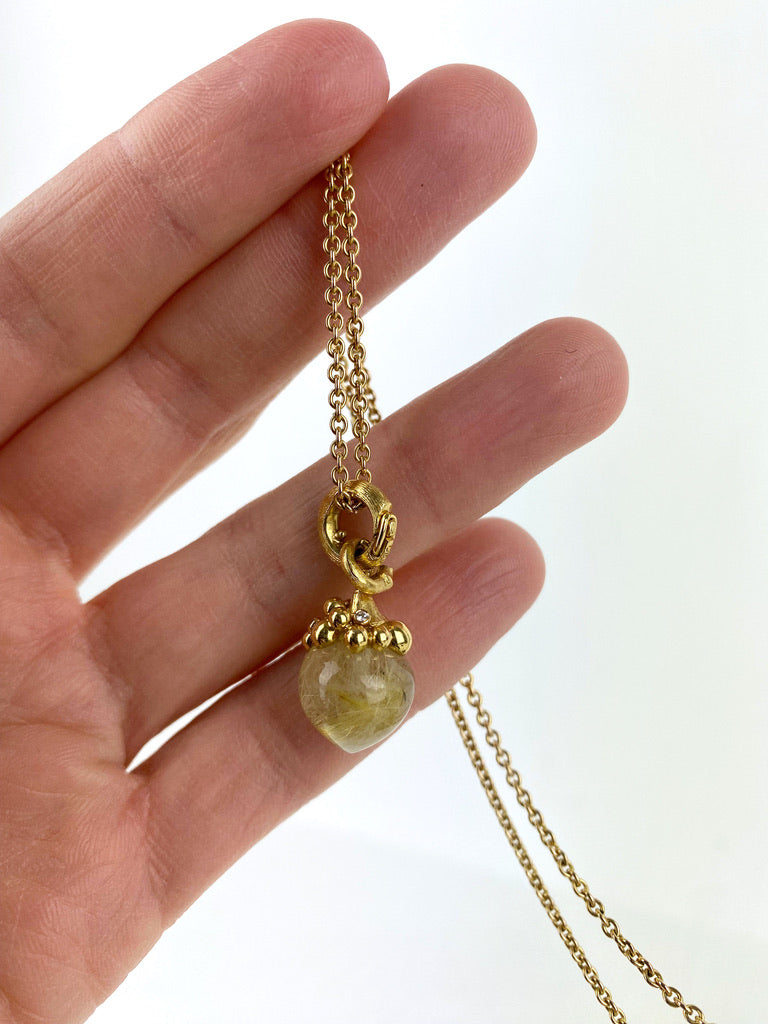 Ole Lynggaard Sweet Drop VEDHÆNG - 18 Karat Guld Med Diamanter - (Vurderingspris 14.995 kr)
