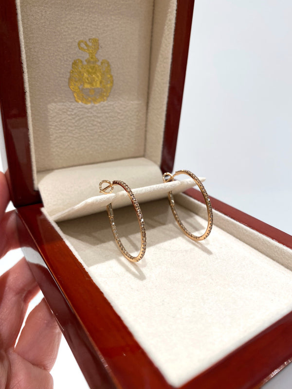 Hartmann´s Diamant Creoler Med 0,62 Ct. Champagne Brillanter - (Nypris 9.950 Kr)