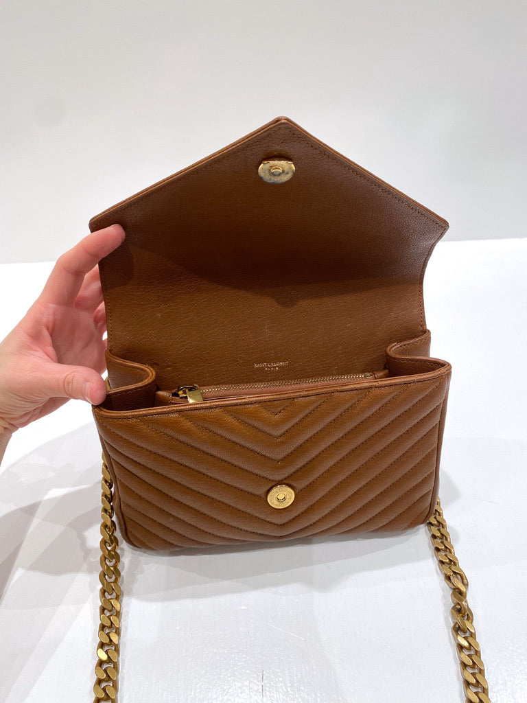 Saint Laurent Medium College Bag - Brown - (Nypris ca 16.500 kr)