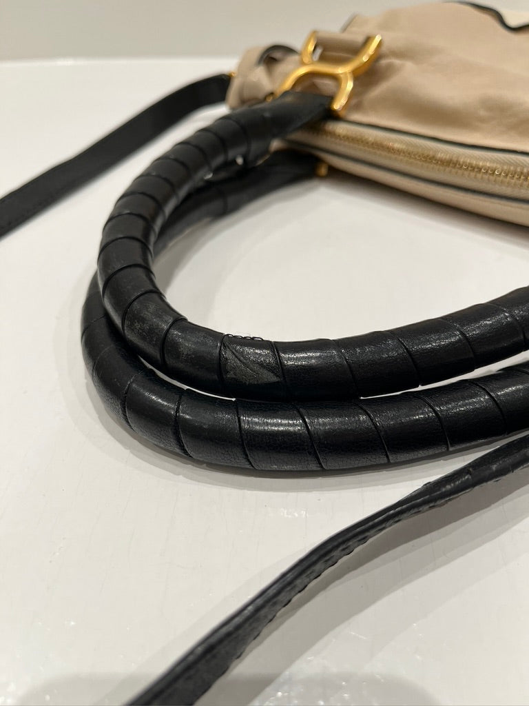 Chloé Marcie Bag/Taske - Cremefarvet med guldhardware - (Nypris ca 17.000 kr/2.295 Dollar)