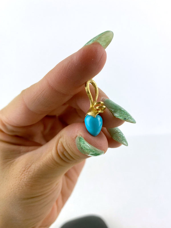 Ole Lynggaard Lotus Spire Vedhæng - 18 Karat Guld med Turkis - (Nypris ca 10.500 kr)