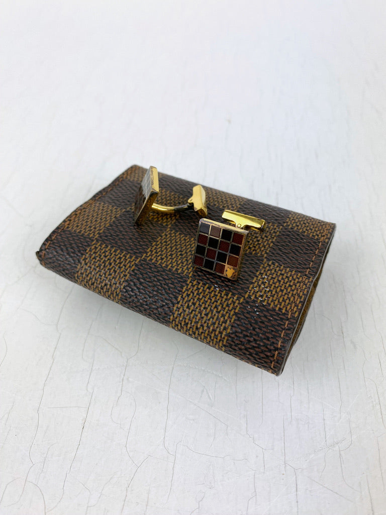 Lopuis Vuitton Manchetknapper Inkl. Damier Etui