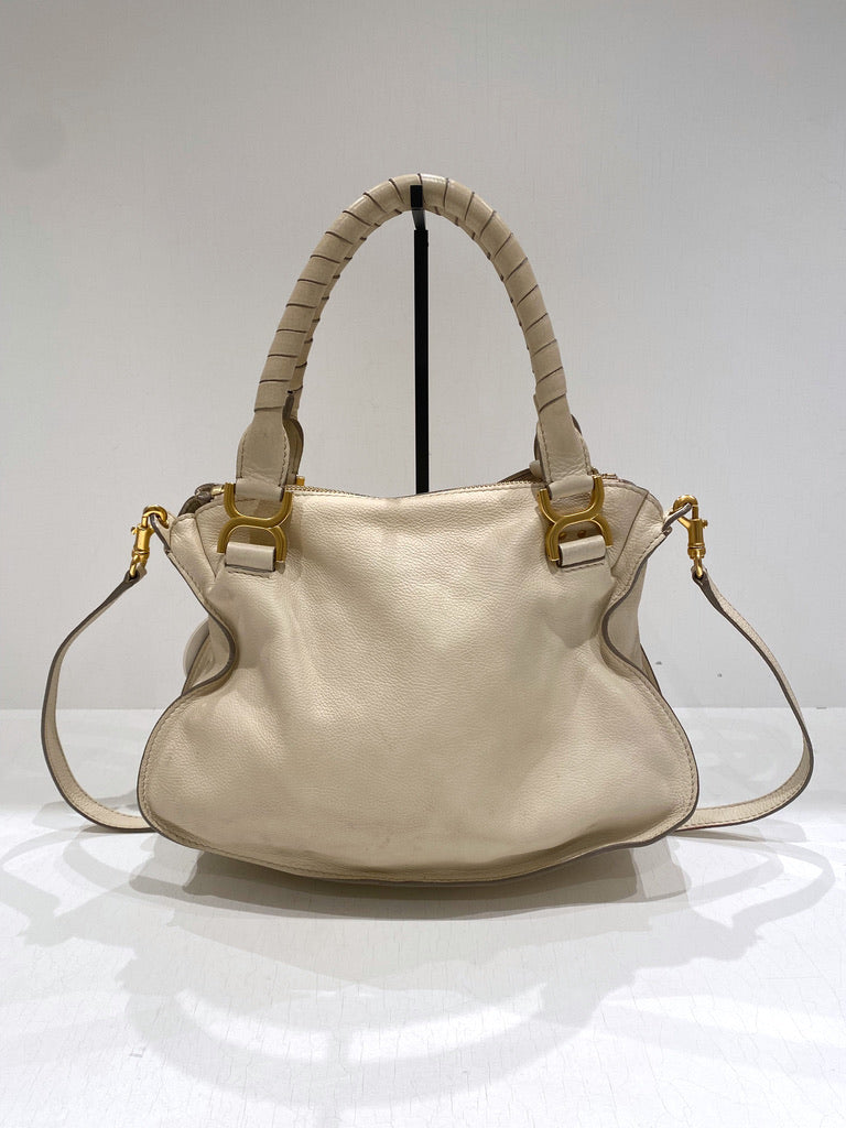 Chloé Marcie Medium Bag/Taske - Cremefarvet med guldhardware - (Nypris ca 14.000 kr)