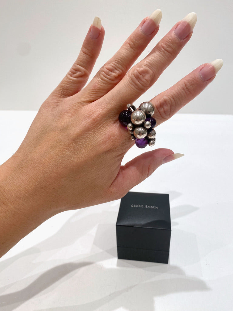 Georg Jensen Moonlight Grapes Ring med Amethyst - Str 53 (Nypris 4100 kr)