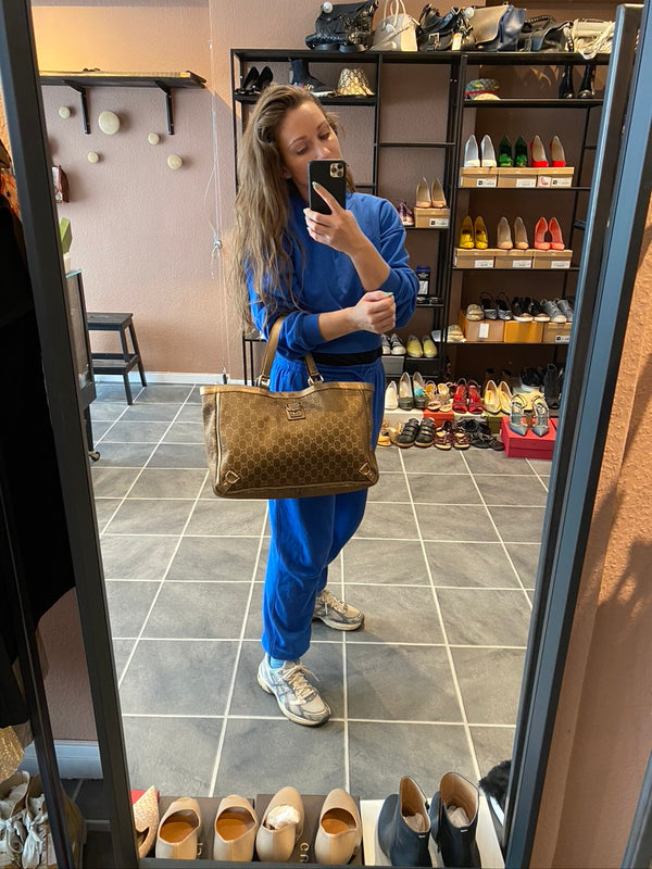 Gucci Taske Monogram/Guldfarvet