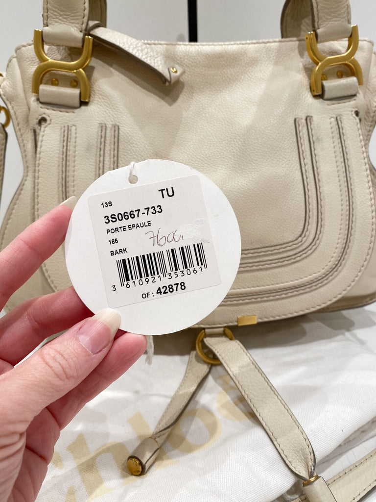 Chloé Marcie Medium Bag/Taske - Cremefarvet med guldhardware - (Nypris ca 14.000 kr)