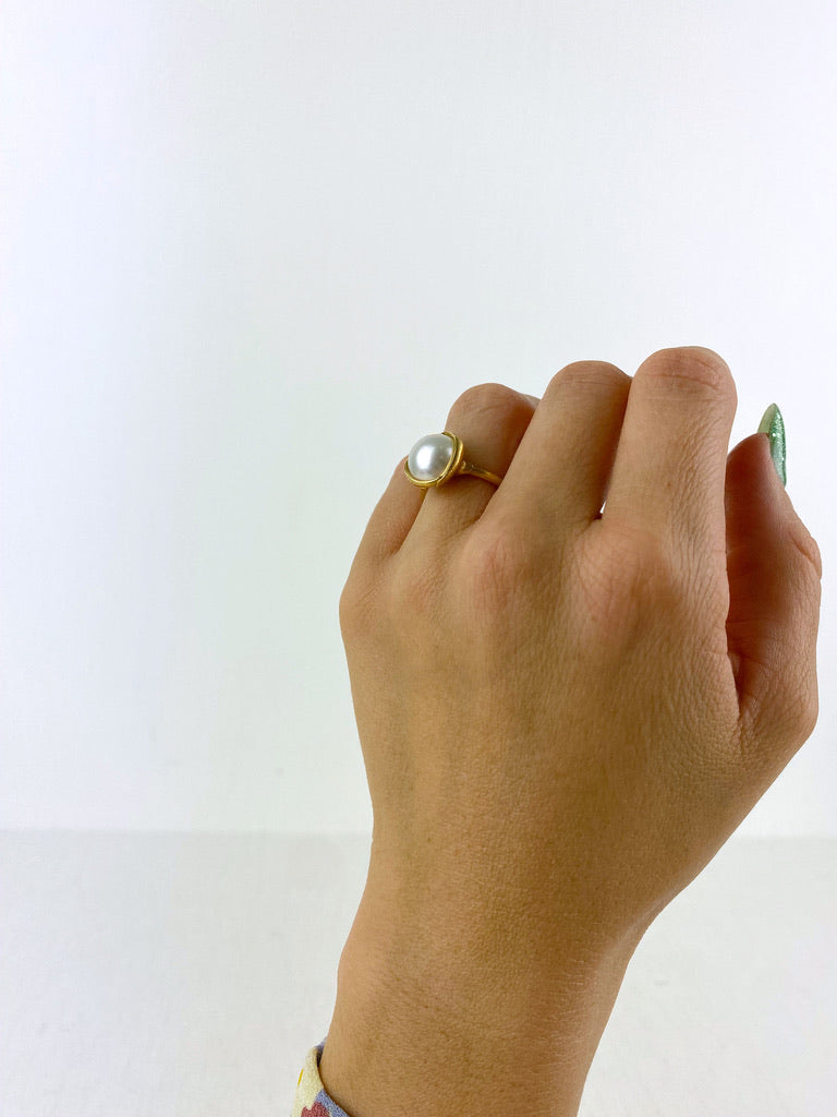 Ole Lynggaard Lotus Ring Med Smuk Perle - Str 49