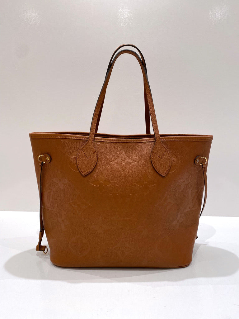 Louis Vuitton Neverfull MM Empreinte Tote Bag - Cognac - (nypris 16.300 kr)