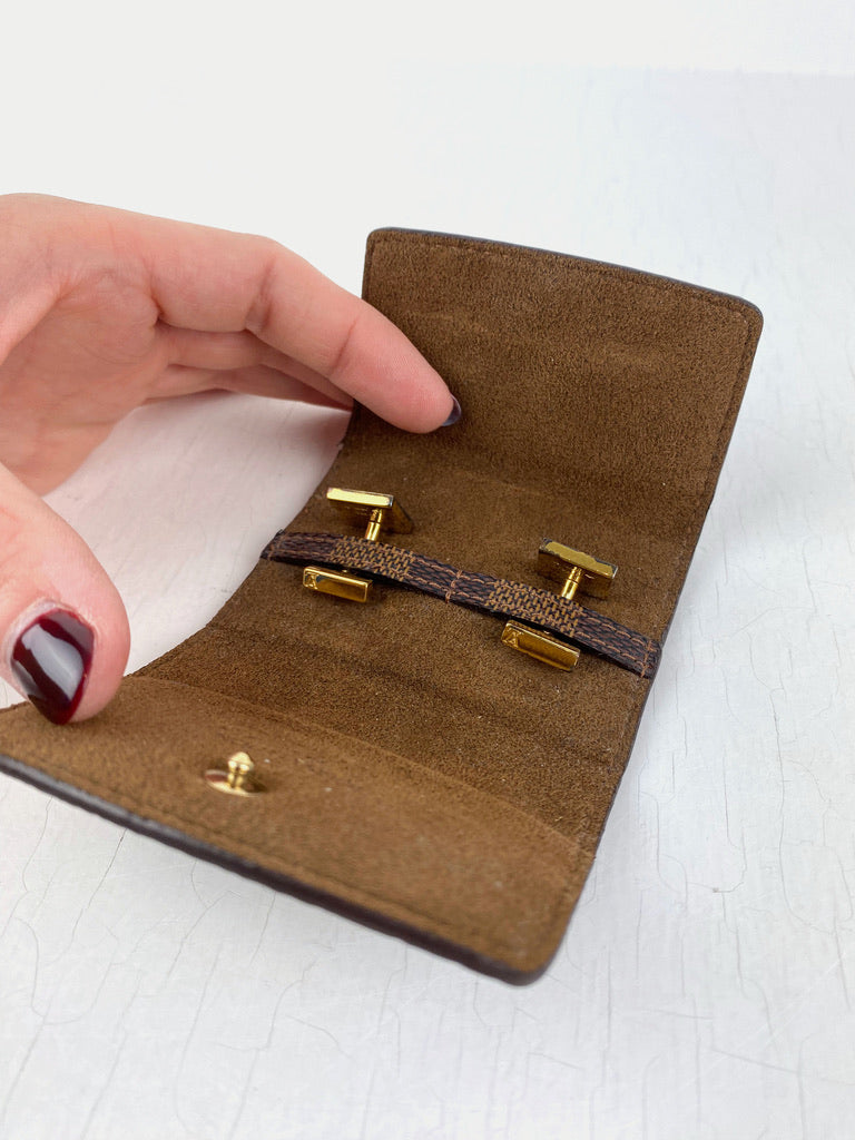 Lopuis Vuitton Manchetknapper Inkl. Damier Etui