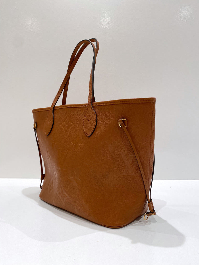 Louis Vuitton Neverfull MM Empreinte Tote Bag - Cognac - (nypris 16.300 kr)