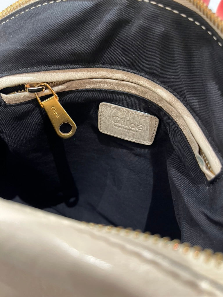 Chloé Marcie Bag/Taske - Cremefarvet med guldhardware - (Nypris ca 17.000 kr/2.295 Dollar)