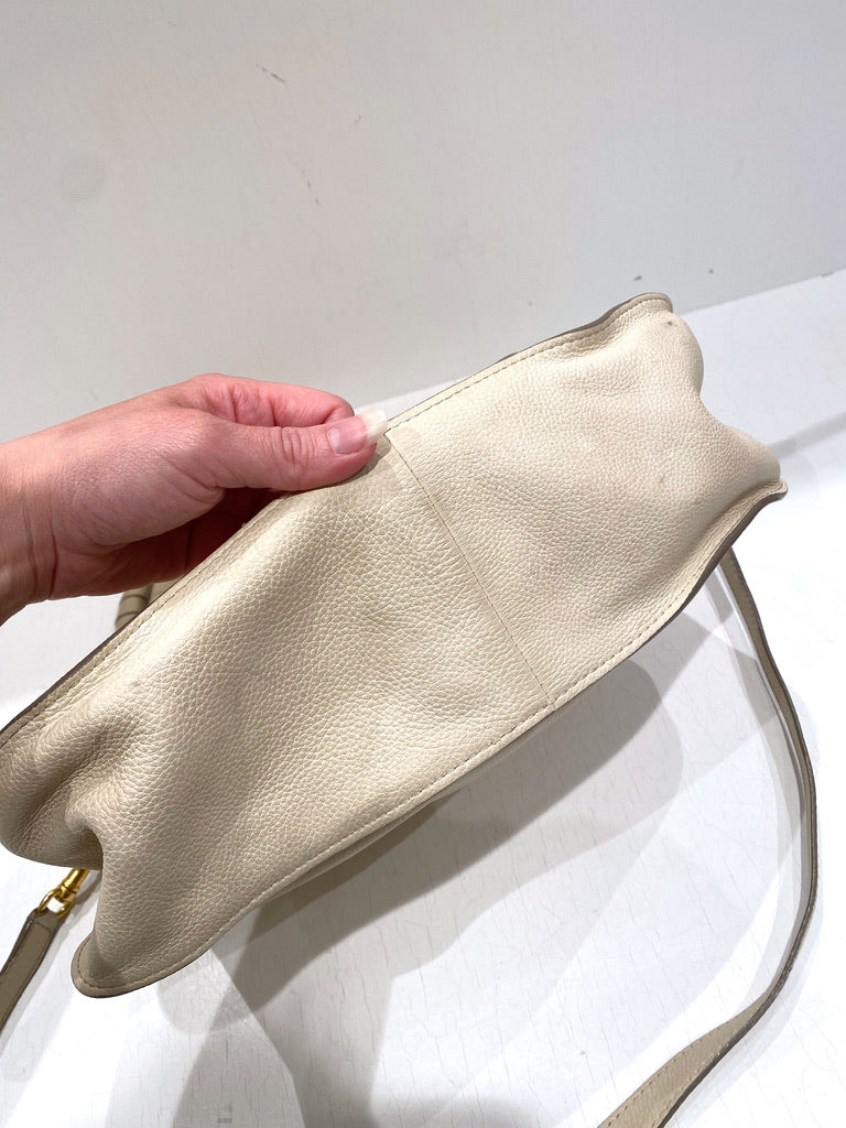 Chloé Marcie Medium Bag/Taske - Cremefarvet med guldhardware - (Nypris ca 14.000 kr)