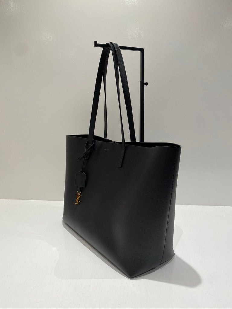 Saint Laurent East/West Shopping Tote i sort læder - (Nypris 1250 Euro/ca 9.340kr)