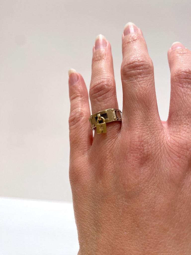 Hermes Lock Band Ring - Str 52