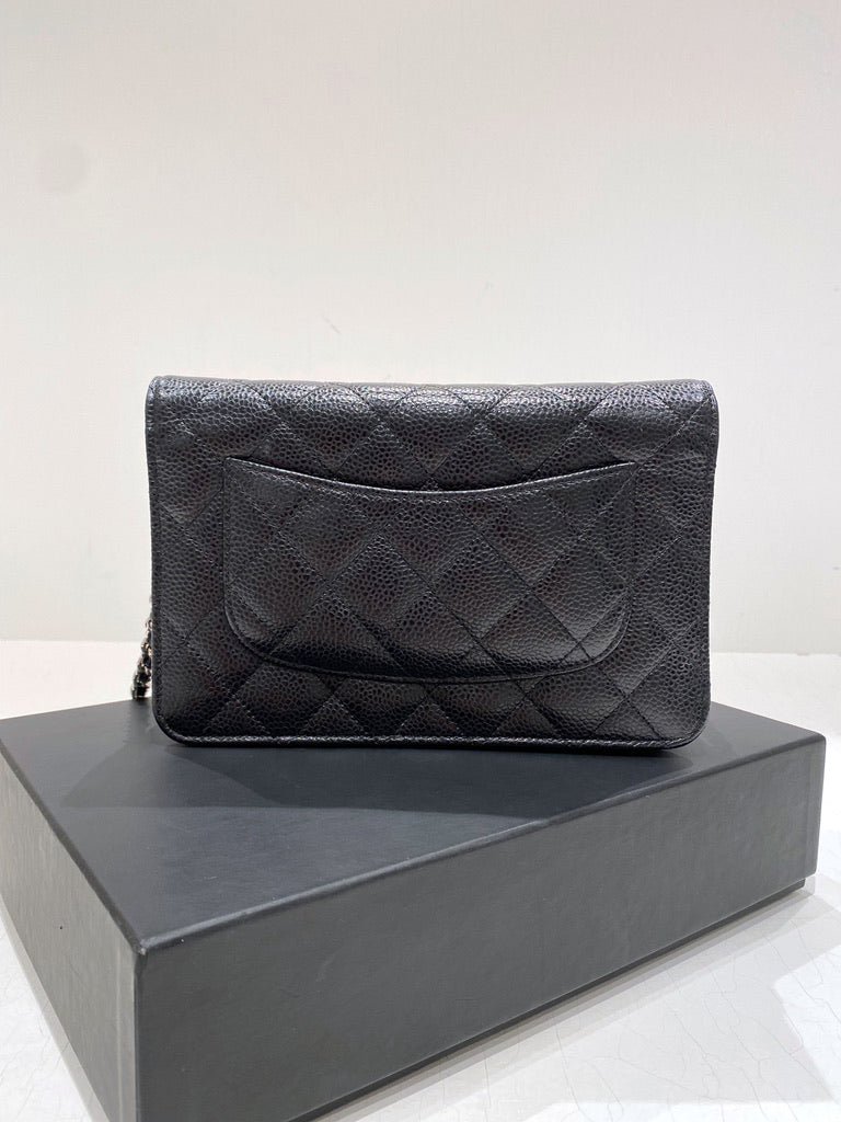 Chanel Wallet On Chain - Caviar Med Sølvhardware - (Nypris 25.040 kr)