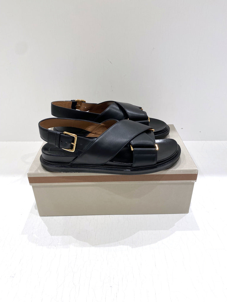 Marni Fussbett Sandaler - Str 41 - Sort - (Nypris 4.400 kr/ 590 Euro)