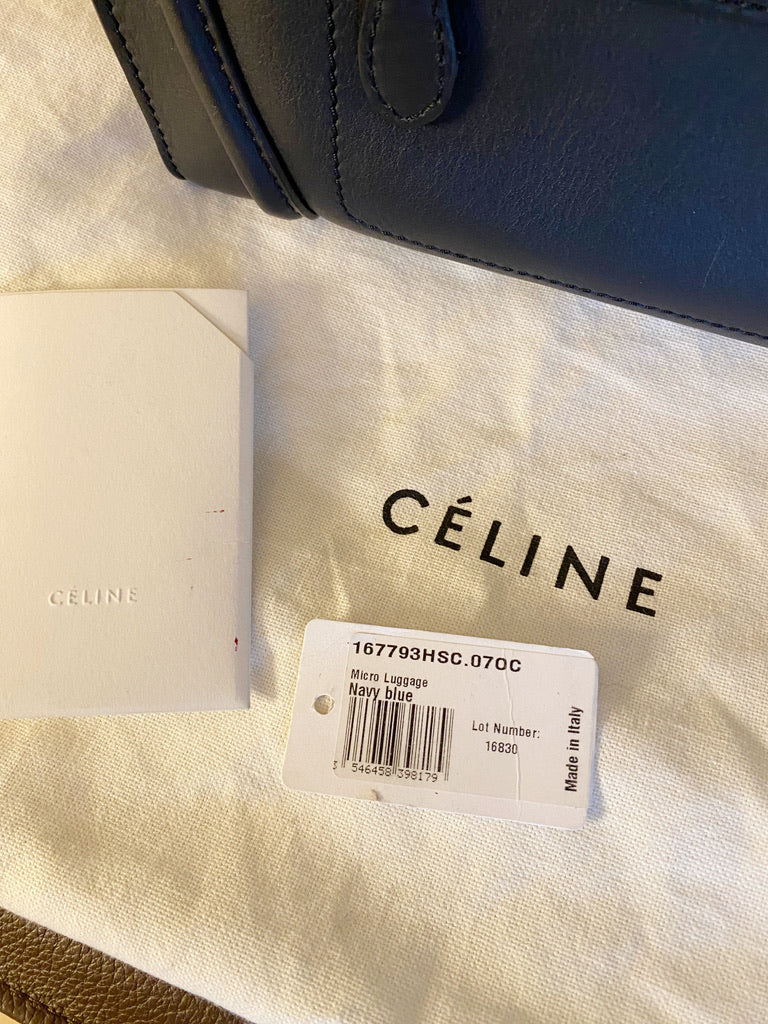 Celine Micro Luggage Handbag/Taske - Mørkeblå/Navy Blue - (Nypris 21.500 kr)