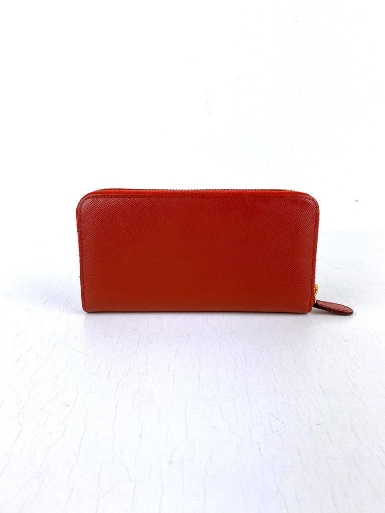 Prada Saffiano Leather Wallet - Rød - (Nypris ca 6.000 kr)