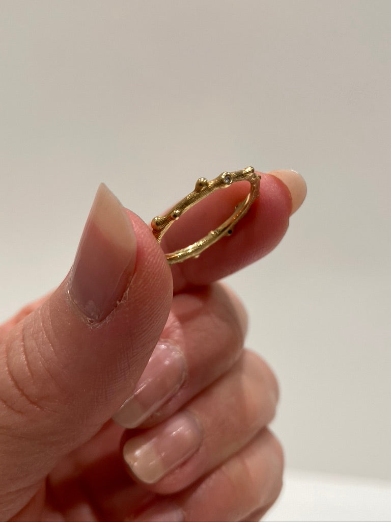 Ole Lynggaard Nature Ring - 18 Karat Guld Med Diamanter - (Nypris 14.900 kr)
