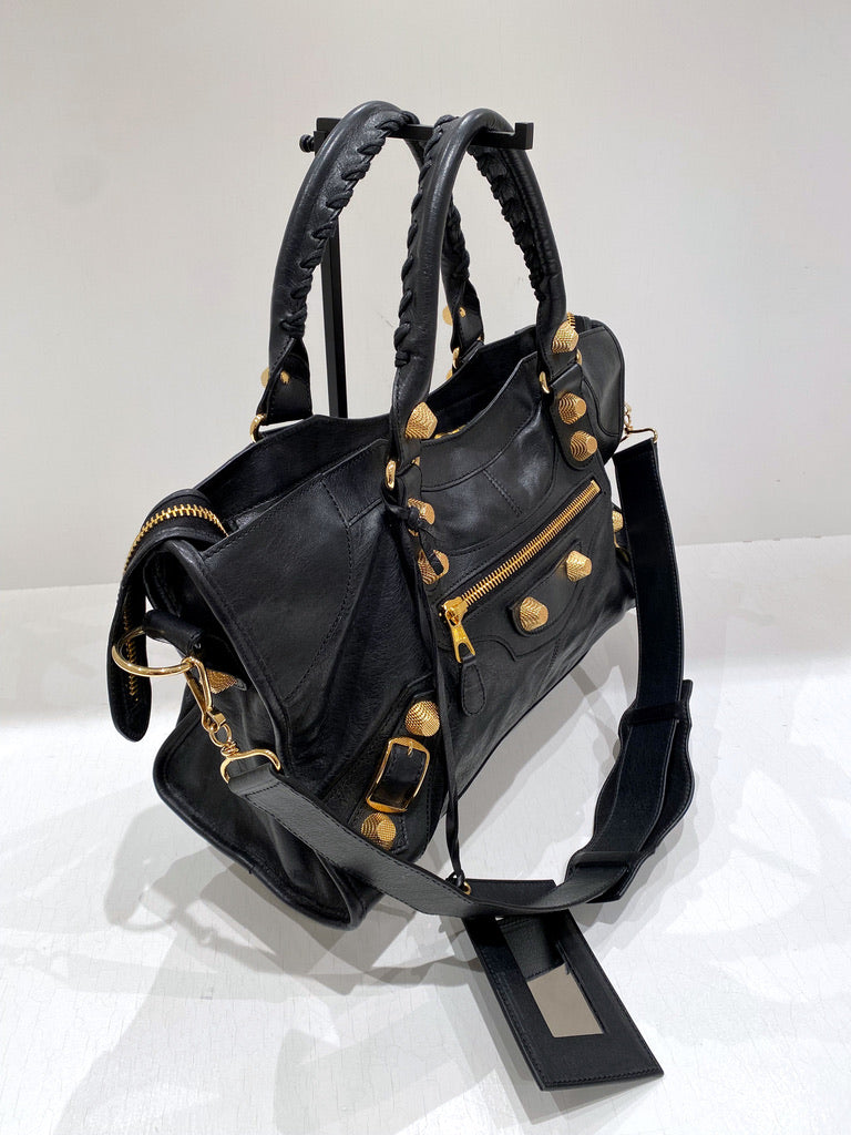 Balenciaga City Taske - Sort Med Guldhardware - (Nypris ca 17.900 kr)