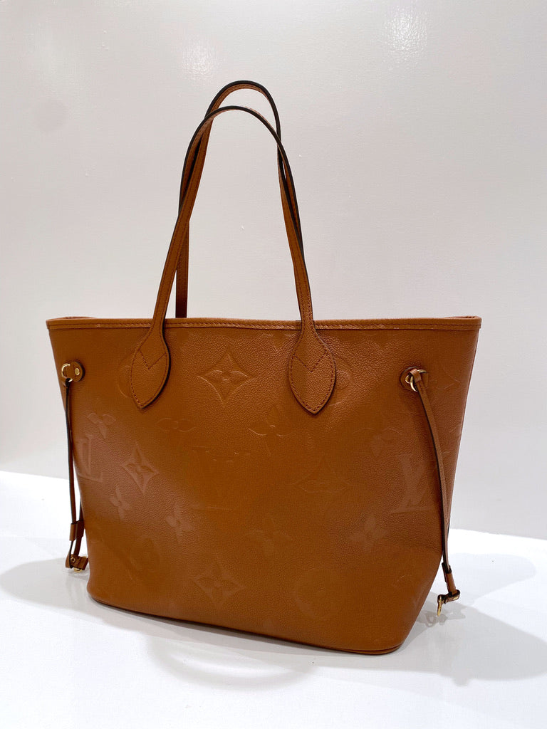 Louis Vuitton Neverfull MM Empreinte Tote Bag - Cognac - (nypris 16.300 kr)