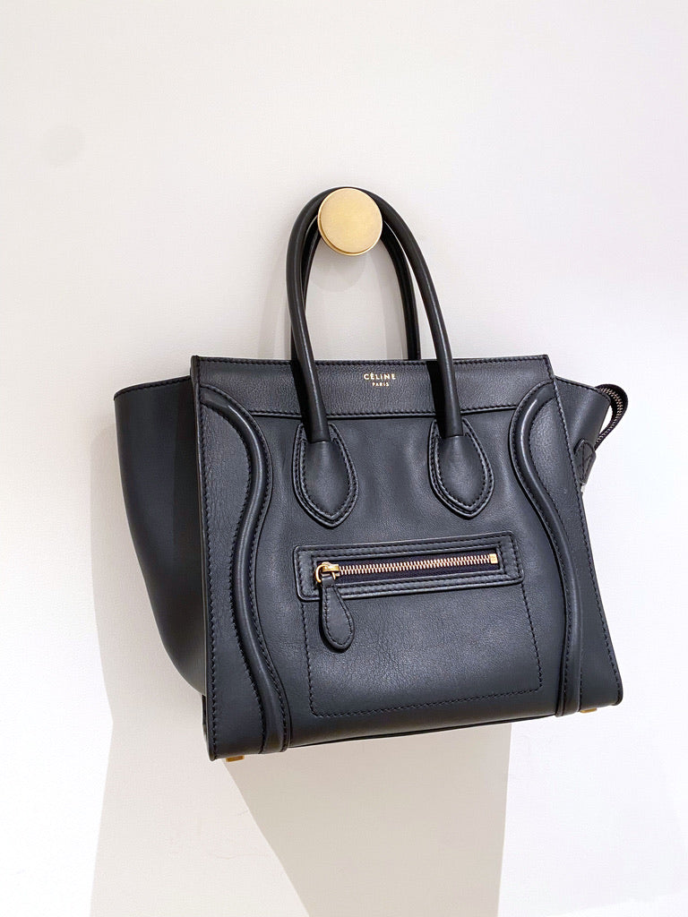 Celine Micro Luggage Handbag/Taske - Mørkeblå/Navy Blue - (Nypris 21.500 kr)