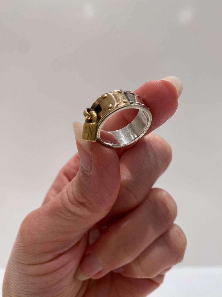 Hermes Lock Band Ring - Str 52
